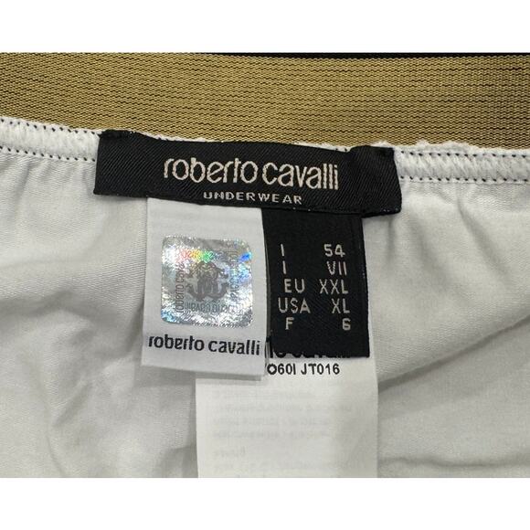 13-65 ROBERTO CAVALLI Men's NWT Cotton Boxer Brief White XL - Picture 4 of 6